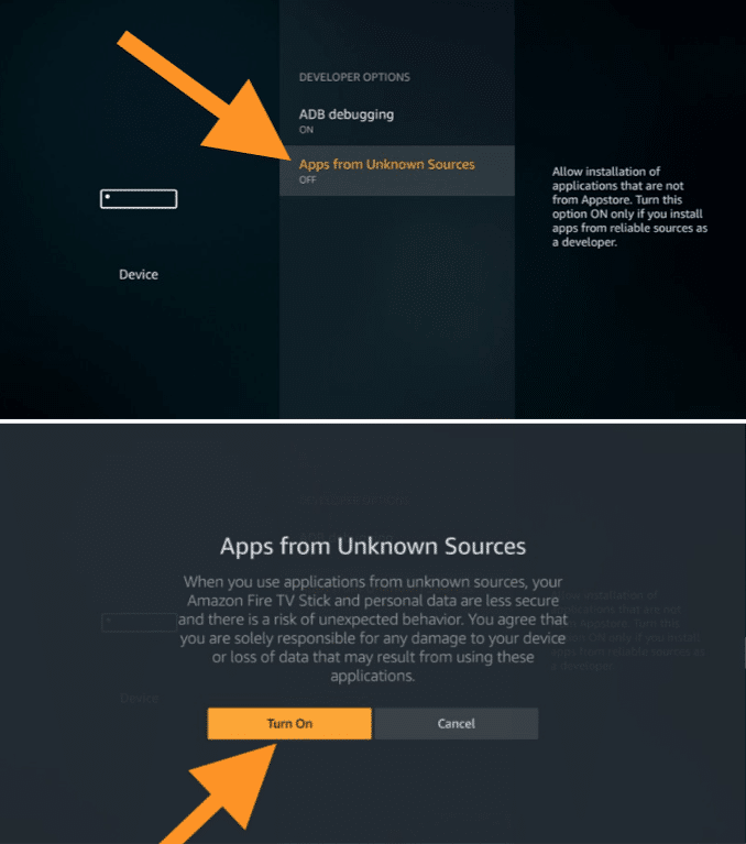 how to activate unknown sources amazon fire tv stick install lots tv